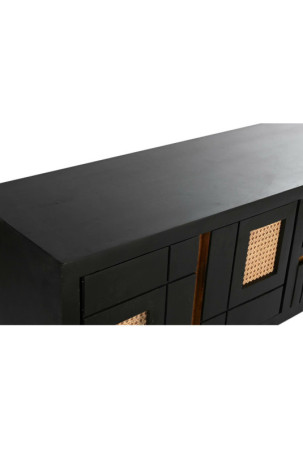 Televizoriaus baldai DKD Home Decor Juoda Rotangas Mango mediena (145,5 x 40,5 x 60 cm)