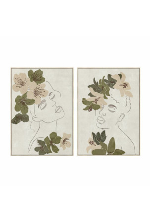 Paveikslas DKD Home Decor Moteris 100 x 4 x 140 cm Miesto (2 vnt.)