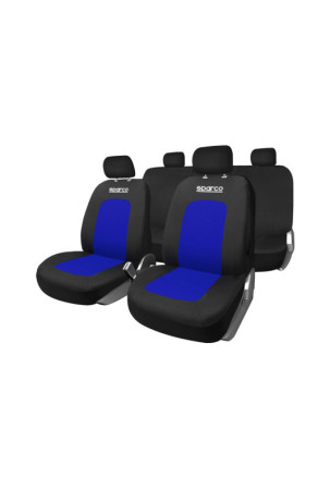 Sėdynių užvalkalų komplektas Sparco Sport Juoda / Mėlyna