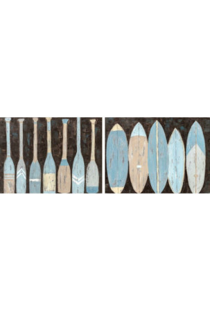 Paveikslas DKD Home Decor Tamsiai mėlyna 120 x 3,7 x 90 cm (2 vnt.)