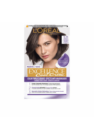 Nuolatinės spalvos dažymo kremas L'Oreal Make Up Excellence Cool 5.11-castaño claro ceniza intenso