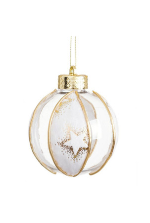 Eglutės rutuliukai Balta Skaidrus Auksinis Plastmasinis Medžiaga Žvaigždės 8 x 8 x 8 cm (4 vnt.)