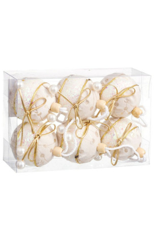 Eglutės rutuliukai Balta Auksinis Polyfoam Medžiaga Lasas 6 x 6 x 6 cm (6 vnt.) Eglutės rutuliukai Balta Auksinis Polyfoam Medžiaga Lasas 6 x 6 x 6 cm (6 vnt.)