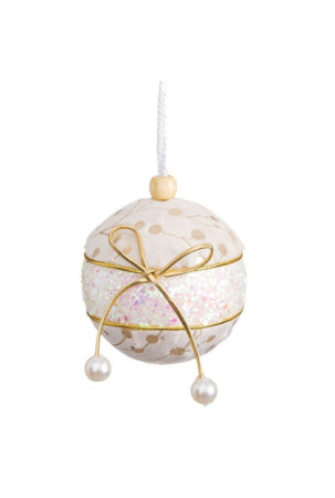 Eglutės rutuliukai Balta Auksinis Polyfoam Medžiaga Lasas 8 x 8 x 8 cm (4 vnt.)