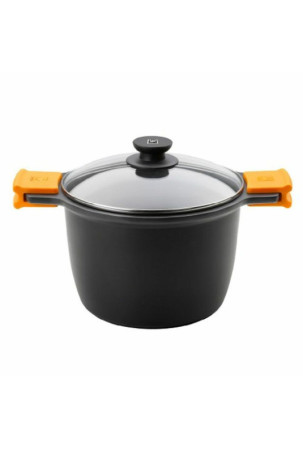 Keptuvė su stikliniu dangčiu BRA A273907 Juoda Metalinis Aliuminis Grūdintas aliuminis Lietas aliuminis (1 vnt.)