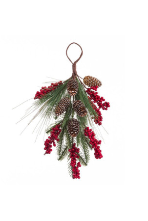 Durų pakabukas Kalėdos Raudona Žalia Natūralus Plastmasinis Ananasai 42 cm