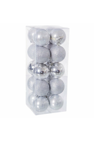 Eglutės rutuliukai Sidabras Plastmasinis 6 x 6 x 6 cm (20 vnt.)