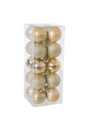 Eglutės rutuliukai Auksinis Plastmasinis 6 x 6 x 6 cm (20 Dalys) (20 vnt.)