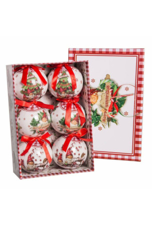 Eglutės rutuliukai Raudona Spalvotas Popierius Polyfoam 7,5 x 7,5 x 7,5 cm (6 vnt.)