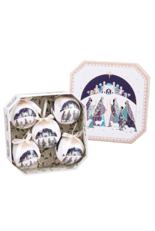 Eglutės rutuliukai Spalvotas Polyfoam Trys karaliai 7,5 x 7,5 x 7,5 cm (5 vnt.)