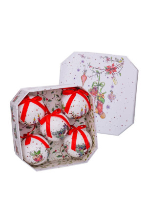 Eglutės rutuliukai Balta Spalvotas Popierius Polyfoam Kojinės 7,5 x 7,5 x 7,5 cm (5 vnt.)