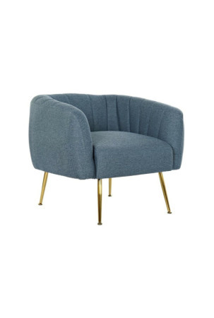 Fotelis DKD Home Decor Mėlyna Auksinis Porolonas Medžio Metalinis Plastmasinis 81 x 75 x 73 cm
