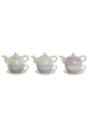 Arbatinukas DKD Home Decor Mėlyna Balta Žalia Alyvinė Dolomite 750 ml (3 vnt.)