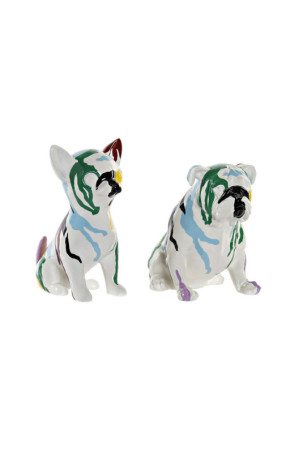 Dekoratyvinė figūrėlė DKD Home Decor Spalvotas Šuo Lakuotas 20 x 12,5 x 17,5 cm (2 vnt.)