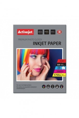 Blizgus nuotraukų popierius Activejet AP4-200G20 A4 20 Paklodės 21 x 29,7 cm