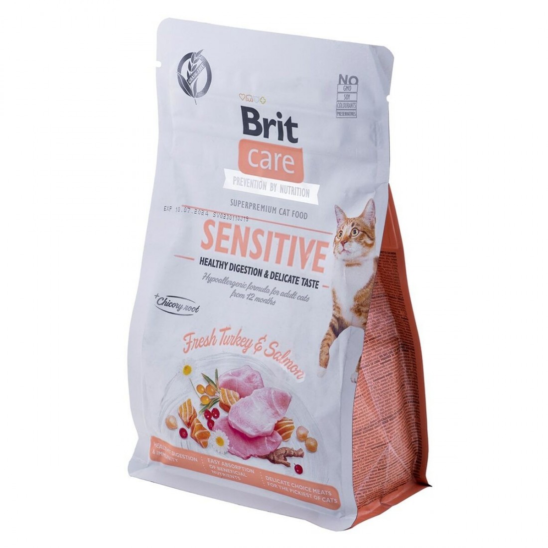 Kačių maistas Brit Care Grain-Free Sensitive Suaugęs Lašišos raudonumo spalva Turkija 400 g