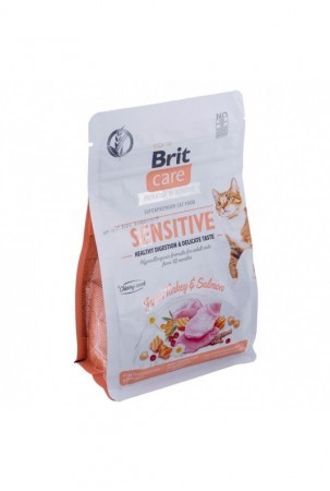 Kačių maistas Brit Care Grain-Free Sensitive Suaugęs Lašišos raudonumo spalva Turkija 400 g