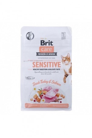 Kačių maistas Brit Care Grain-Free Sensitive Suaugęs Lašišos raudonumo spalva Turkija 400 g