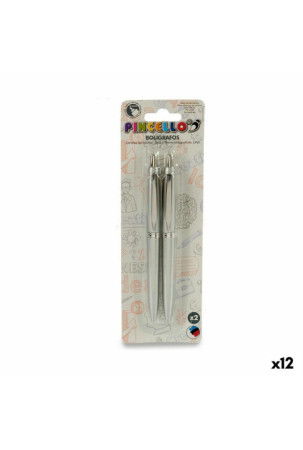 Rašiklių rinkinys 0,5 mm Sidabras (12 vnt.)