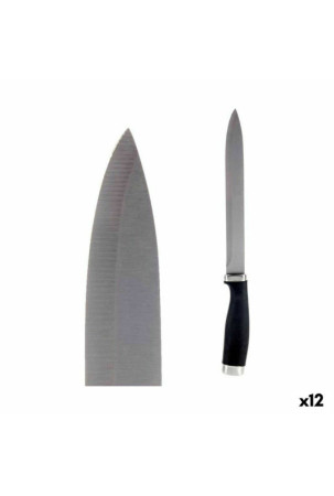 Virtuvės peilis 3,5 x 33 x 2 cm Sidabras Juoda Nerūdijantis plienas Plastmasinis (12 vnt.)