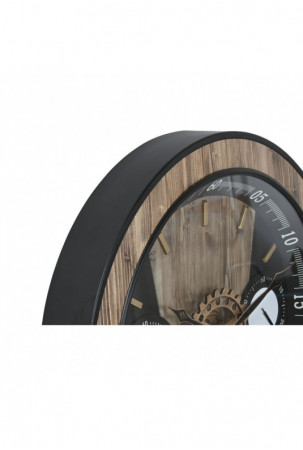 Sieninis laikrodis Home ESPRIT Juoda Natūralus Stiklas Geležis 60 x 8 x 60 cm