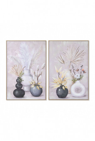 Paveikslas Home ESPRIT Drobė Medžio MDF Vaza Skandinavijos 62 x 4 x 92 cm (2 vnt.)