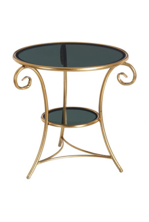 Šoninis staliukas Auksinis Stiklas Geležis 66 x 60 x 62 cm