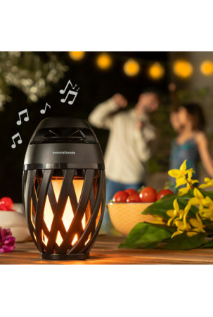 Belaidis garsiakalbis su liepsnos efekto LED lempa Spekkle InnovaGoods Belaidis garsiakalbis su liepsnos efekto LED lempa Spekkle InnovaGoods