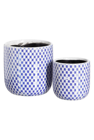 Sodinamųjų komplektas Mėlyna Degtas molis 19 x 19 x 17 cm Apskritas (2 vnt.)