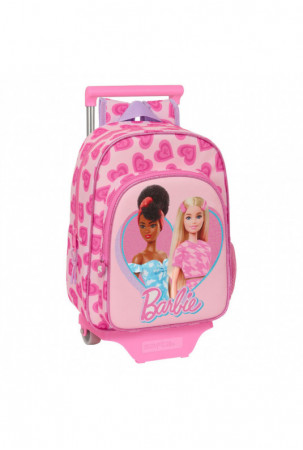 Mokyklinė kuprinė su ratukais Barbie Love Rožinė 26 x 34 x 11 cm