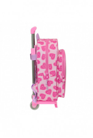 Mokyklinė kuprinė su ratukais Barbie Love Rožinė 26 x 34 x 11 cm