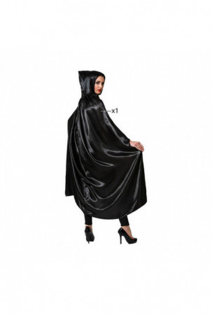 Paltas Juoda Su gaubtu