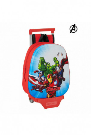 3D mokyklinis krepšys su ratukais 705 The Avengers Raudona