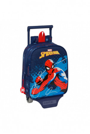 Mokyklinė kuprinė su ratukais Spider-Man Neon Tamsiai mėlyna 22 x 27 x 10 cm