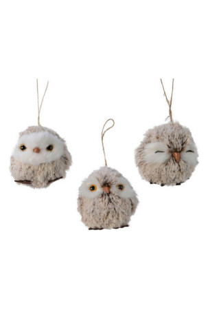 Kalėdų papuošalai Naujametinė eglutė Pelėda Poliesteris (Ø 7 cm)