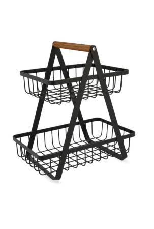 Vaisių dubuo Quid Ebano Metalinis Medžio (27 x 17 x 31 cm)