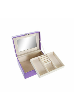 Dėžutė DKD Home Decor 17 x 13 x 8,5 cm Alyvinė Poliuretanas Medžio MDF