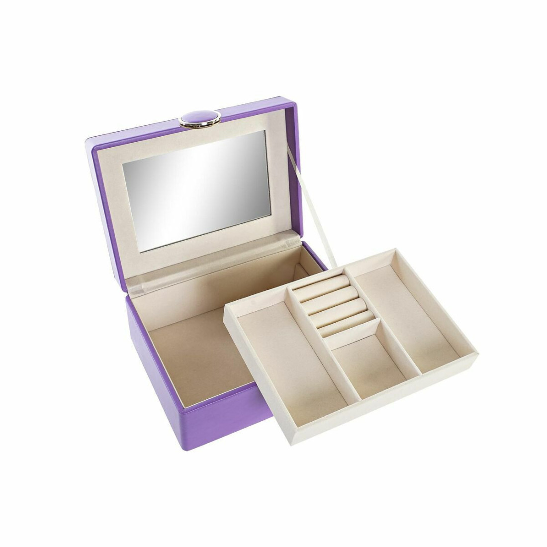 Dėžutė DKD Home Decor 17 x 13 x 8,5 cm Alyvinė Poliuretanas Medžio MDF