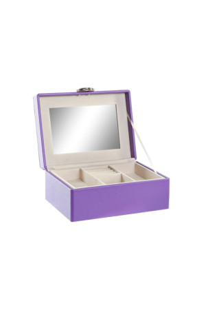 Dėžutė DKD Home Decor 17 x 13 x 8,5 cm Alyvinė Poliuretanas Medžio MDF