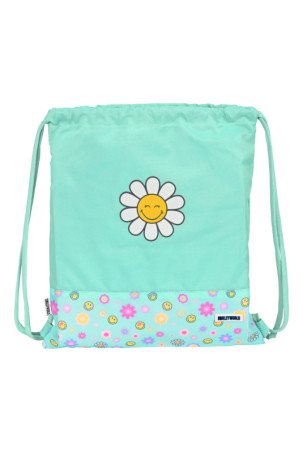 Kuprinė su virvutėmis Smiley Summer fun Turkis (35 x 40 x 1 cm)