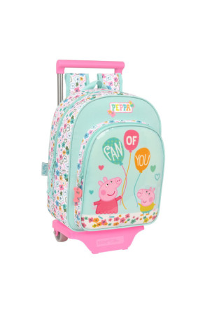 Mokyklinė kuprinė su ratukais Peppa Pig Cosy corner Šviesiai mėlyna (26 x 34 x 11 cm)